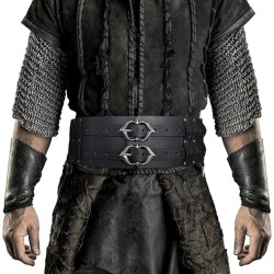 HiiFeuer Viking Wide Belt, Medieval Faux Leather Armor Belt, Knight Corset Belt, LARP Halloween Costume