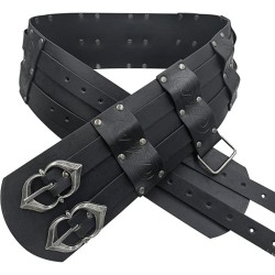 HiiFeuer Viking Wide Belt, Medieval Faux Leather Armor Belt, Knight Corset Belt, LARP Halloween Costume