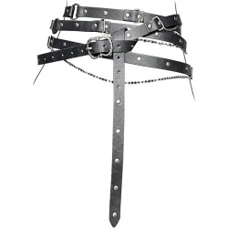 HiiFeuer Medieval DIY Faux Leather Metal Chain Belt, Vintage Adjustable Thin Belt For Women, Retro Skinny Belt For Dresses