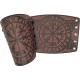 HiiFeuer Viking Vegvisir Embossed Leather Arm Armor 3 Colors LARP Gauntlet Leather Armor Bracer