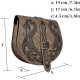 HiiFeuer Viking Embossed Langskip Belt Pouch, Medieval Faux Leather Flap Saddle Side Bag Purses, Retro Portable Belt Bag (Brown A)