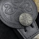HiiFeuer Medieval Embossed Faux Leather Belt Pouch, Retro Renaissance Portable Belt Bag Coin Purse Dice Bag for LARP Ren Faire (Black B)