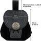 HiiFeuer Medieval Embossed Faux Leather Belt Pouch, Retro Renaissance Portable Belt Bag Coin Purse Dice Bag for LARP Ren Faire (Black B)