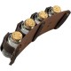 HiiFeuer Medieval Embossed Alchemy Faux Leather Buckle Belt with 4 Cork Vials, Fantasy Wizard Potion Bottles Belt (Brown A)