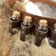 HiiFeuer Medieval Embossed Alchemy Faux Leather Buckle Belt with 4 Cork Vials, Fantasy Wizard Potion Bottles Belt (Brown A)