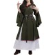 HiiFeuer 4 Pcs Renaissance Costume Women Embroidery Dress, Medieval Belt Skirt Hike Witch Dress Cosplay for Ren Faire