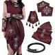 HiiFeuer 5PCs Women Renaissance Suede Sleeveless Elf Costume, Medieval Hooded Gown with Bracers Drawstring Bag Fantasy Belt HiiFeuer 5PCs Women Renaissance Suede Sleeveless Elf Costume, Medieval Hooded Gown with Bracers Drawstring Bag Fantasy Belt