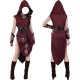 HiiFeuer 5PCs Women Renaissance Suede Sleeveless Elf Costume, Medieval Hooded Gown with Bracers Drawstring Bag Fantasy Belt HiiFeuer 5PCs Women Renaissance Suede Sleeveless Elf Costume, Medieval Hooded Gown with Bracers Drawstring Bag Fantasy Belt