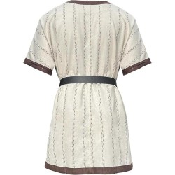 HiiFeuer Medieval Stripe Loose Tunic Top, with Vintage Belt and Bag, Renaissance Knight Lace Up Shirt, Viking Pirate Costume