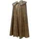 HiiFeuer Medieval Barbarian Cloak with Artificial Fur Shawl, Wrap Collar Viking Warrior Cape, Renaissance Role Play Costume