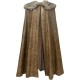 HiiFeuer Medieval Barbarian Cloak with Artificial Fur Shawl, Wrap Collar Viking Warrior Cape, Renaissance Role Play Costume