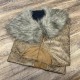 HiiFeuer Medieval Barbarian Cloak with Artificial Fur Shawl, Wrap Collar Viking Warrior Cape, Renaissance Role Play Costume