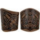 HiiFeuer 2 PCS Viking Embossed Faux Leather Cuff Bracelet, Norse Retro Wristband, Nordic Mjolnir Vegvisir Pattern Cuff Bangle Bracelet HiiFeuer 2 PCS Viking Embossed Faux Leather Cuff Bracelet, Norse Retro Wristband, Nordic Mjolnir Vegvisir Pattern Cuff Bangle Bracelet