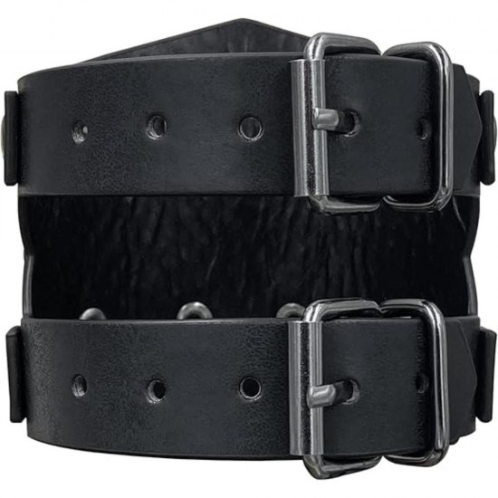 HiiFeuer Viking Runes Faux Leather Cuff Bracelet, Norse Retro Wristband, Nordic Buckle Fastening Cuff Bangle Bracelet