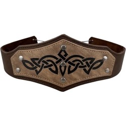 HiiFeuer Medieval Embossed Faux Leather Headpiece, Retro Renaissance Adjustable Headband, Cosplay Costume Accessories