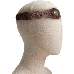 HiiFeuer Medieval Embossed Faux Leather Headpiece, Retro Renaissance Adjustable Headband, Cosplay Costume Accessories