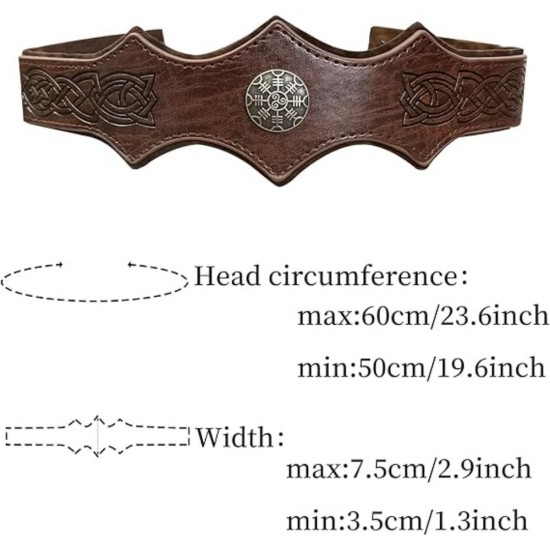 HiiFeuer Medieval Embossed Faux Leather Headpiece, Retro Renaissance Adjustable Headband, Cosplay Costume Accessories HiiFeuer Medieval Embossed Faux Leather Headpiece, Retro Renaissance Adjustable Headband, Cosplay Costume Accessories