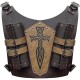 HiiFeuer Medieval Faux Leather Embossed Double Back Sword Frog, Adjustable Renaissance Knight Mercenary Sword Holster HiiFeuer Medieval Faux Leather Embossed Double Back Sword Frog, Adjustable Renaissance Knight Mercenary Sword Holster