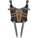 HiiFeuer Medieval Faux Leather Embossed Double Back Sword Frog, Adjustable Renaissance Knight Mercenary Sword Holster HiiFeuer Medieval Faux Leather Embossed Double Back Sword Frog, Adjustable Renaissance Knight Mercenary Sword Holster