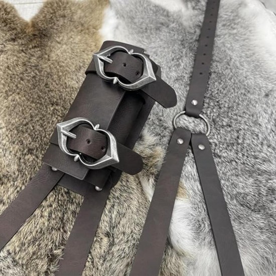 HiiFeuer Medieval Faux Leather Back Sword Frog, Vintage Adjustable Sword Holster, Middle Ages Back Sword Sheath Holster HiiFeuer Medieval Faux Leather Back Sword Frog, Vintage Adjustable Sword Holster, Middle Ages Back Sword Sheath Holster