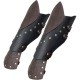 HiiFeuer Medieval Embossed Faux Leather Elf Arm Guards, Fantasy Cosplay Buckle Bracers, Knight Archer Gauntlets for LARP HiiFeuer Medieval Embossed Faux Leather Elf Arm Guards, Fantasy Cosplay Buckle Bracers, Knight Archer Gauntlets for LARP