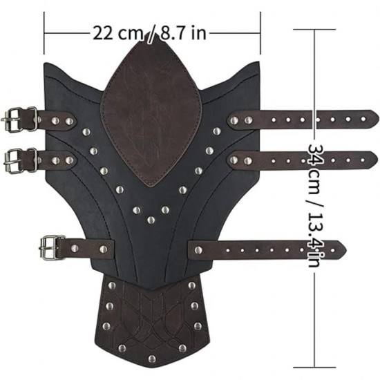 HiiFeuer Medieval Embossed Faux Leather Elf Arm Guards, Fantasy Cosplay Buckle Bracers, Knight Archer Gauntlets for LARP HiiFeuer Medieval Embossed Faux Leather Elf Arm Guards, Fantasy Cosplay Buckle Bracers, Knight Archer Gauntlets for LARP