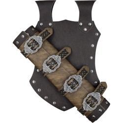 HiiFeuer Medieval Faux Leather Sword Frog, Vintage Middle Ages Sword Holster, Mercenary Knight Adjustable Dagger Holster