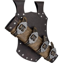 HiiFeuer Medieval Faux Leather Sword Frog, Vintage Middle Ages Sword Holster, Mercenary Knight Adjustable Dagger Holster